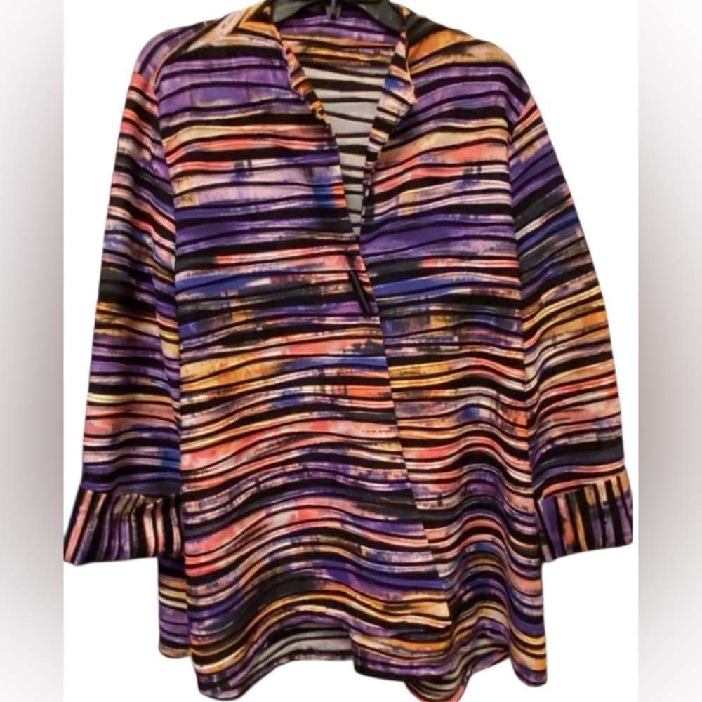 Light weight jacket w/asymmetrical front 1X women’s blazer